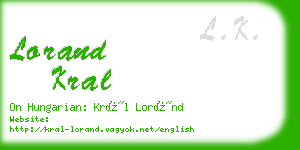 lorand kral business card